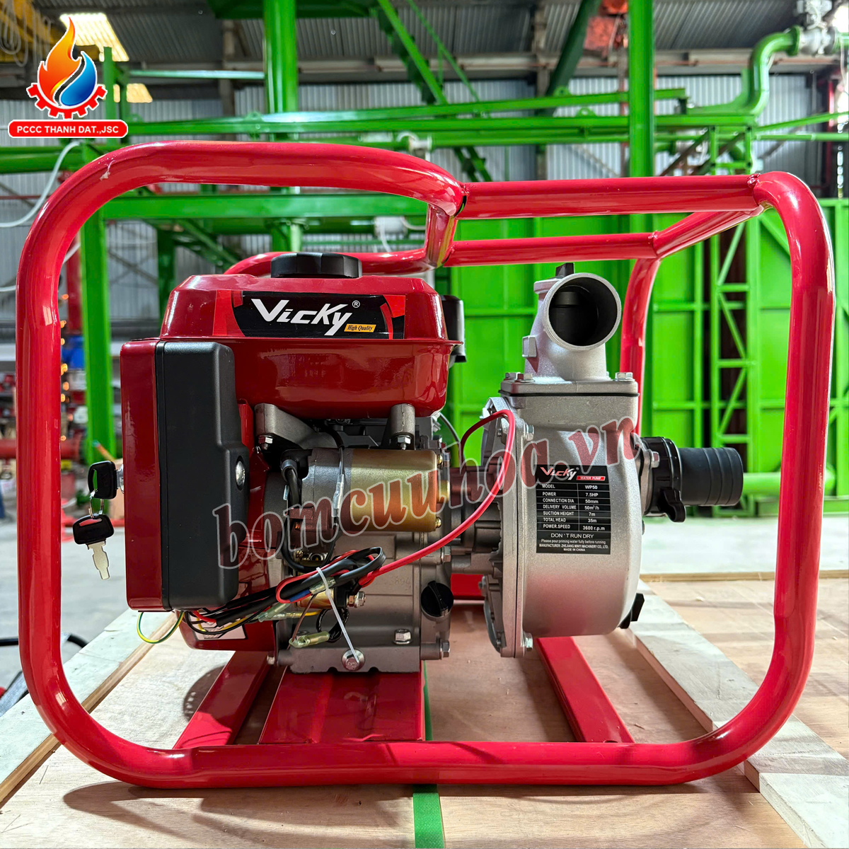 Máy bơm chữa cháy di động chạy xăng 7.5HP VICKY WP50